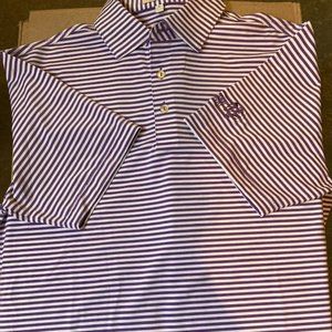 Purple and White Peter Millar Golf Shirt